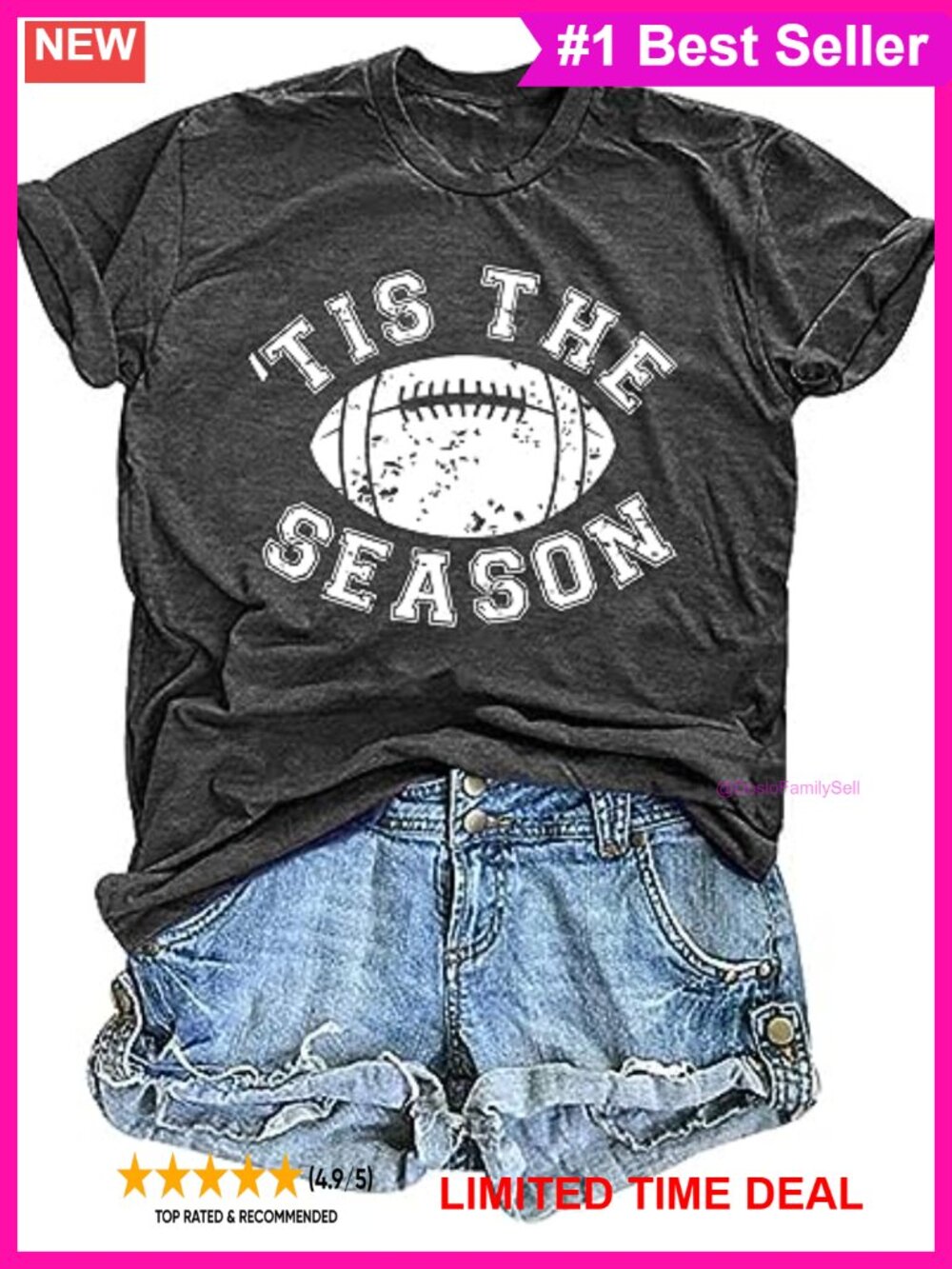 Football Shirts for Women Game Day Tis the Season Graphic Tee Sundays